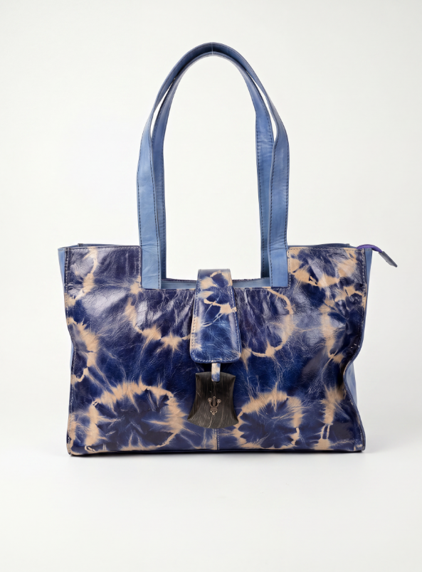 The Blue & Cream Marbled Bag