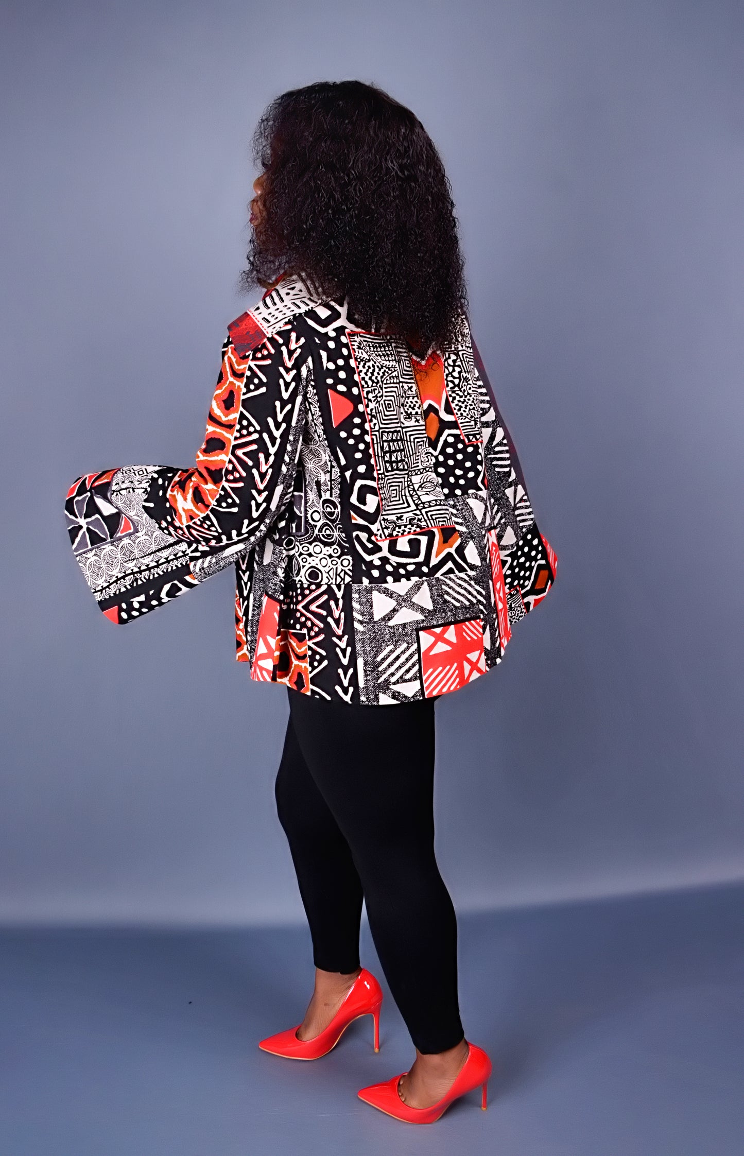 Asymmetrical front open blouse