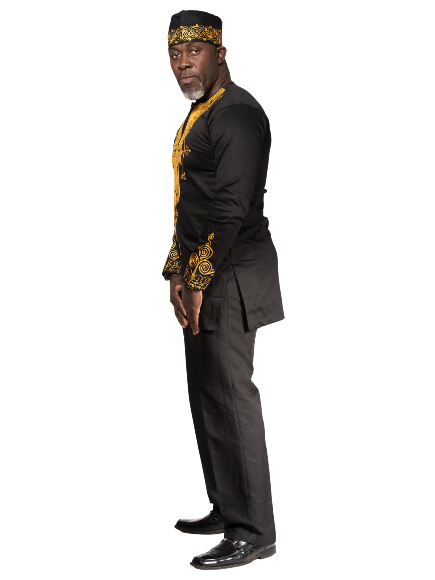 Black & Gold Dashiki Shirt