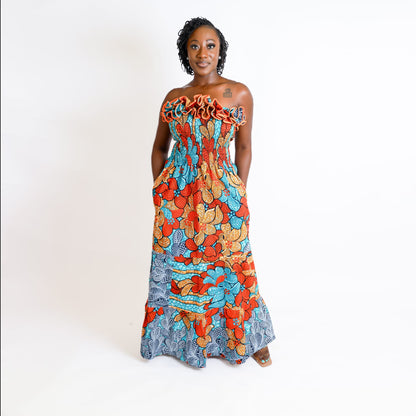 Jolie Strapless Dress Floral