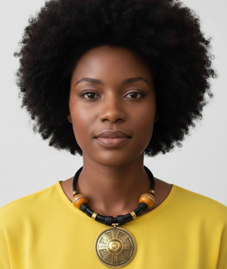 Handcrafted leather and brass necklace