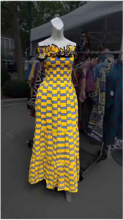 Jolie Strapless Dress Yellow