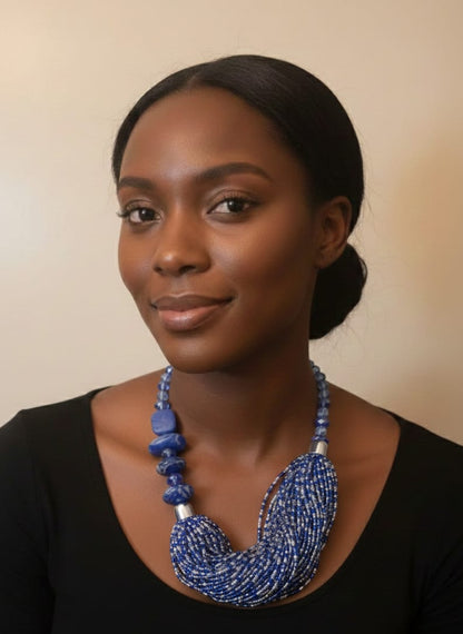 AnnaTeiko Indigo Wave Necklace