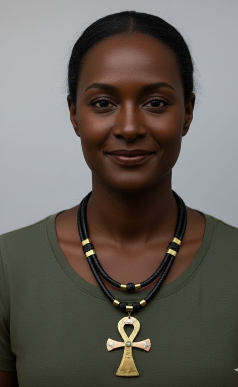 AnnaTeiko Leather and Brass Collar