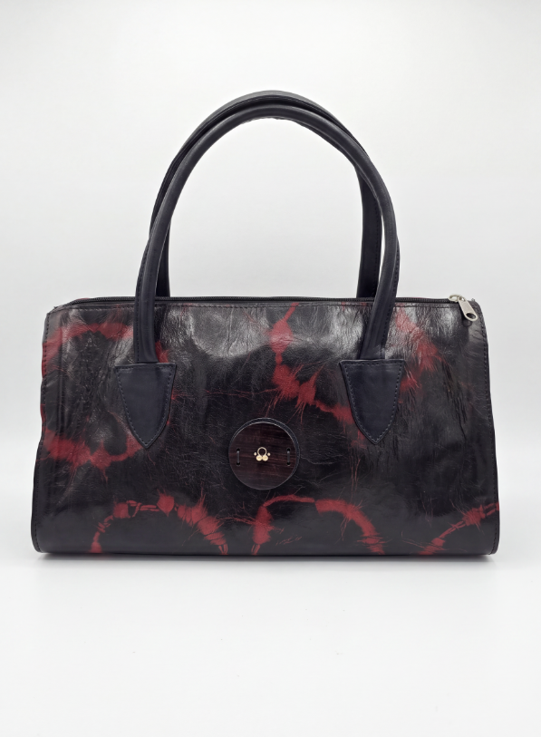 Black & Crimson Flame Handbag