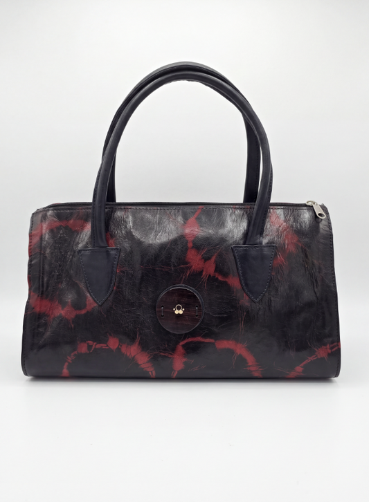 Black & Crimson Flame Handbag