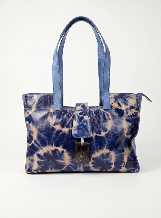 The Blue & Cream Marbled Bag