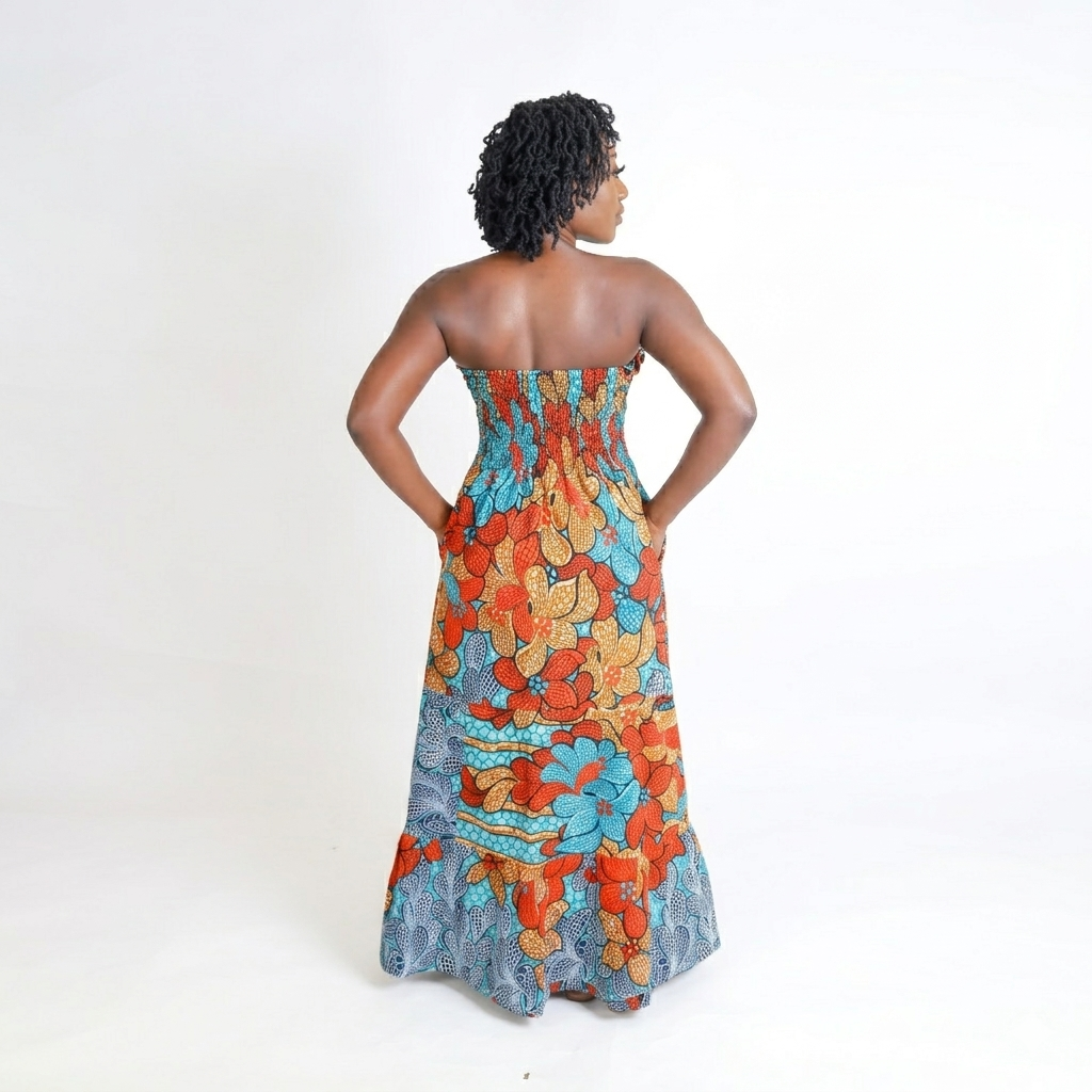 Jolie Strapless Dress Floral