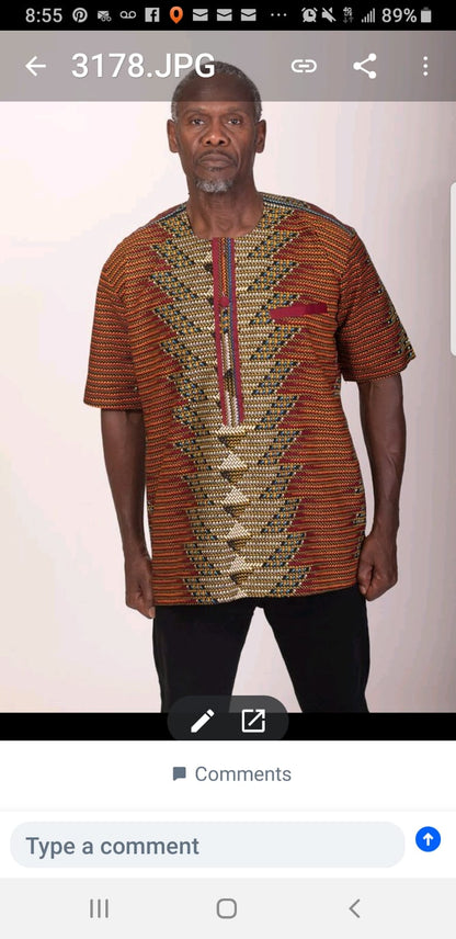 King Men's dashiki shirt
