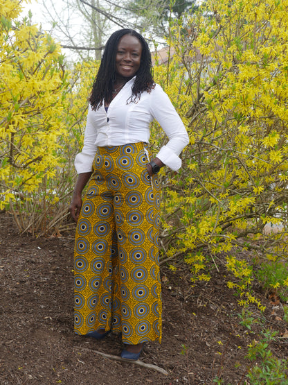 Annateiko Yellow Wide Leg Trouser