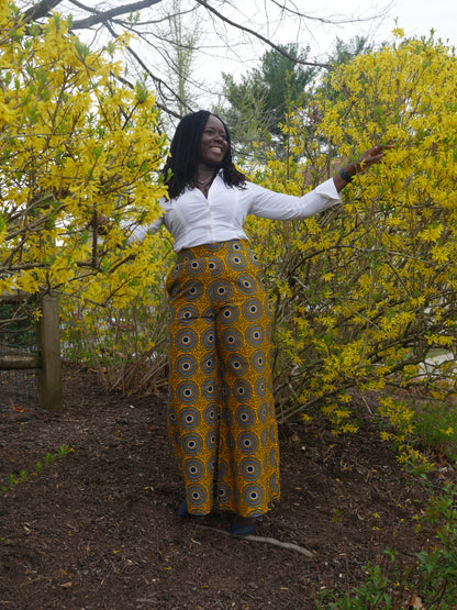 Annateiko Yellow Wide Leg Trouser