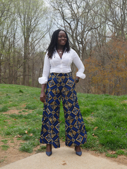 Annateiko Blue Wide Leg Trousers