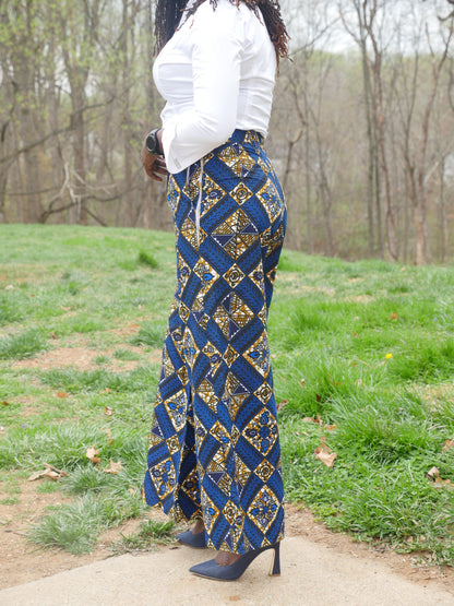 Annateiko Blue Wide Leg Trousers