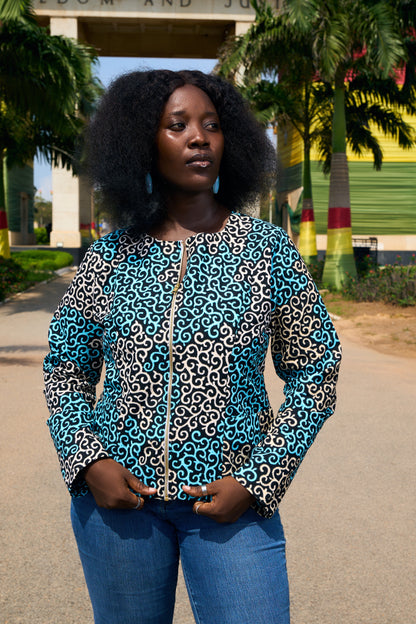 Annateiko Blue Swirl Blazer