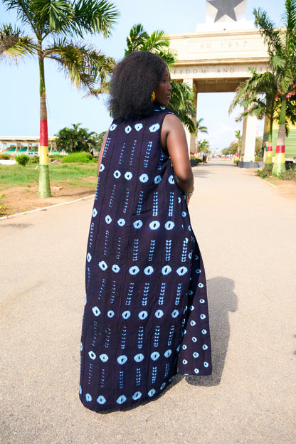 Blue Long Sleeveless Duster