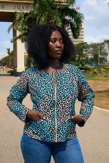 Annateiko Blue Swirl Blazer