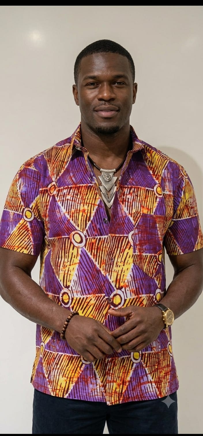 Purple Sunset Geometric Shirt
