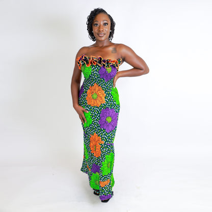 Jolie Strapless Dress Green