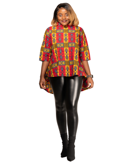 "A" Line hi-low blouse